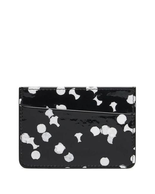 Maison Margiela Black Confetti-Print Four-Stitch Card Holder
