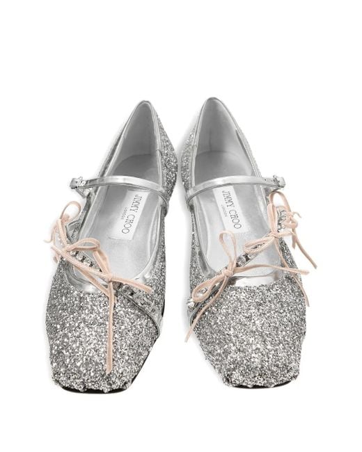 Jimmy Choo White Loli Ballerinas