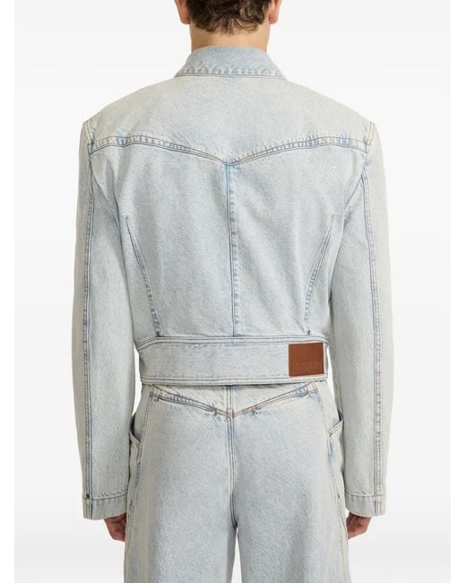 Louis-Gabriel Nouchi Blue Acid-Wash Denim Jacket for men