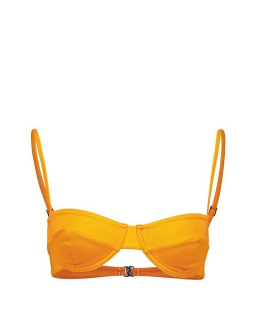 Haight Orange Underwired Demi-Cup Bikini Top