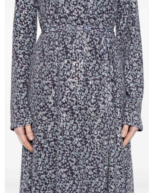 ROTATE BIRGER CHRISTENSEN Midi-Wikkeljurk Met Pailletten in het Gray