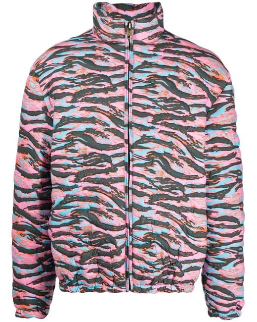 ERL Red Camouflage Jacquard Padded Jacket