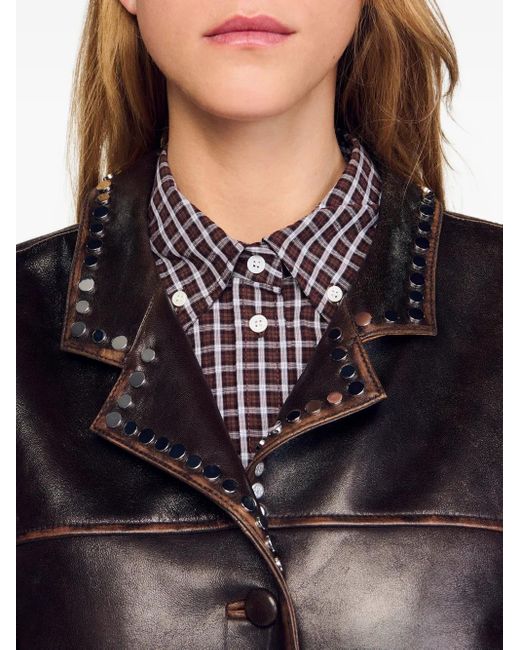 Sandro Lamsleren Jack Met Studs in het Black