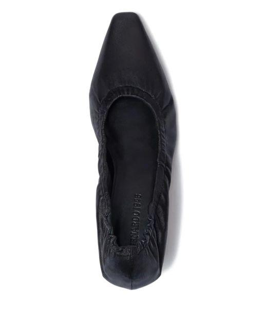 Bernardo Blue 1946 Manu Ruched Leather Pumps