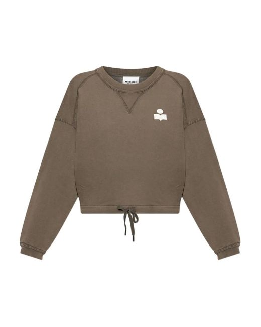 Sudadera con cordones y logo Isabel Marant de color Natural