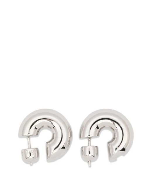 Maria Black White Prima Large Hoop Earrings