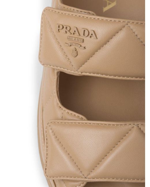 Prada Natural Quilted Leather Sandals