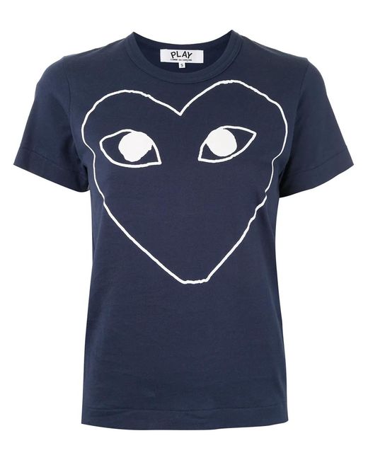 COMME DES GARÇONS PLAY Blue Comme Des Garçons Play Heart Printed T-shirt