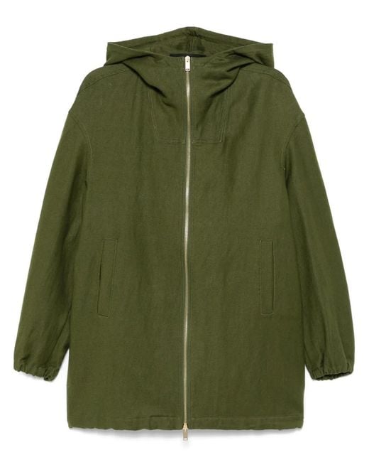 Fabiana Filippi Green Hooded Windbreaker