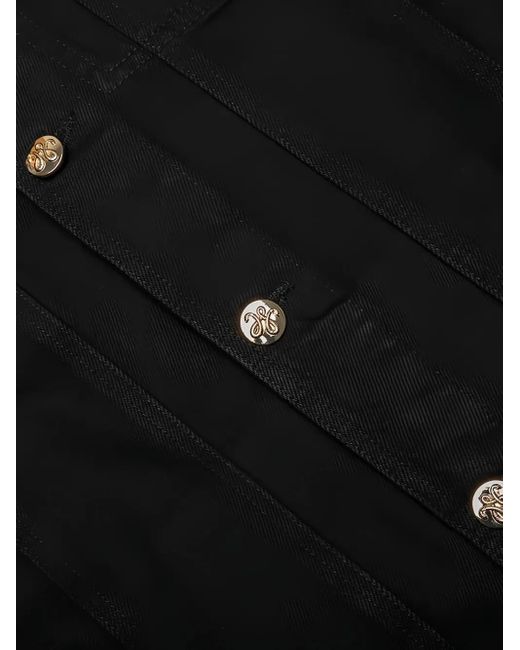 Willy Chavarria Black Buttoned Denim Jacket for men
