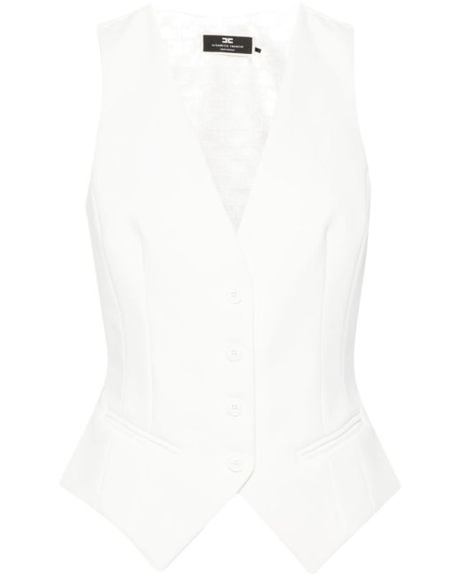 Elisabetta Franchi White Elasticated-waistband Waistcoat