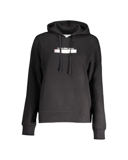 Calvin Klein Black Logo-Print Drawstring Hoodie