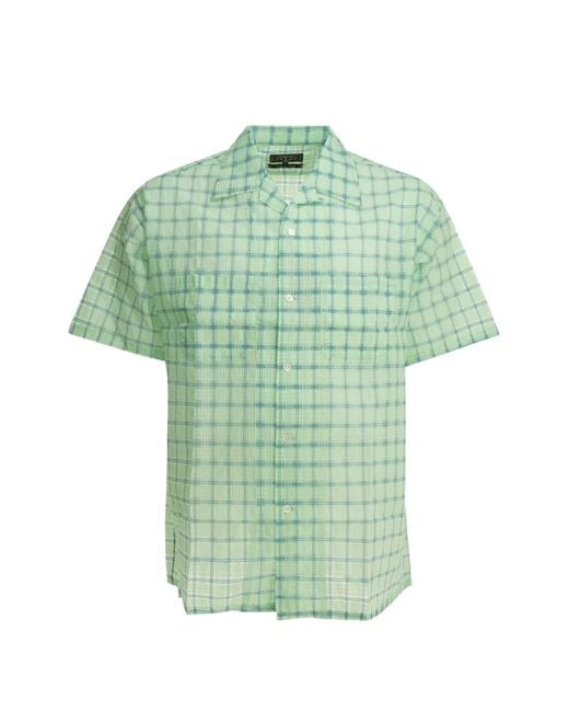 Beams Plus Green Chemise En Seersucker À Carreaux for men