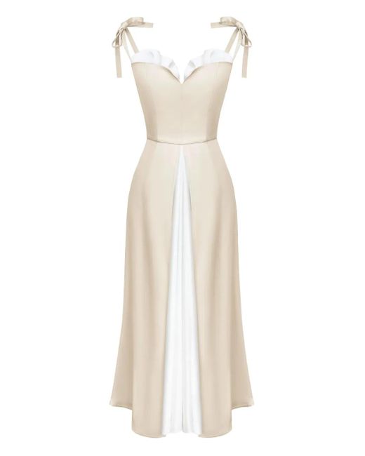 Abito Midi Flowy Slit di POST MERIDIEM in White