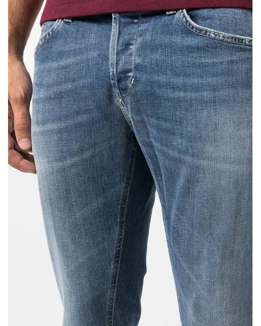Dondup Blue Low-Rise Skinny Jeans for men