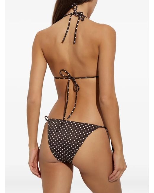 Matteau Brown Polka-Dot Triangle Bikini Top
