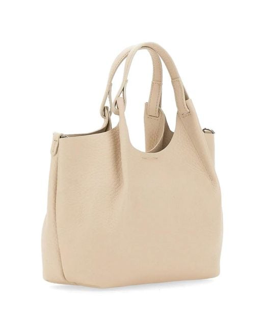 Gianni Chiarini Natural Medium Dua Pebble-Leather Tote Bag