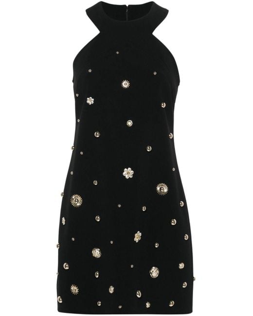 Elie Saab Black Stud-embellished Crepe Mini Dress