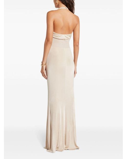 Tom Ford Knot-Detail Halterneck Maxi Dress in White | Lyst UK