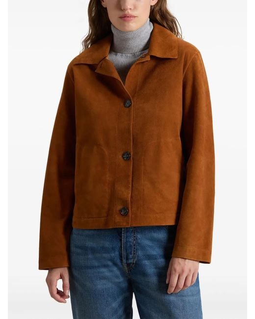 Woolrich Brown Veste Légère En Daim