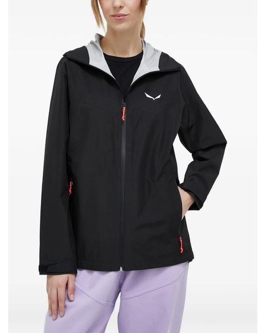 Salewa Black Hooded Zip Jacket