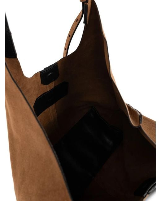 AllSaints Brown Ara Buckle-Detail Tote Bag