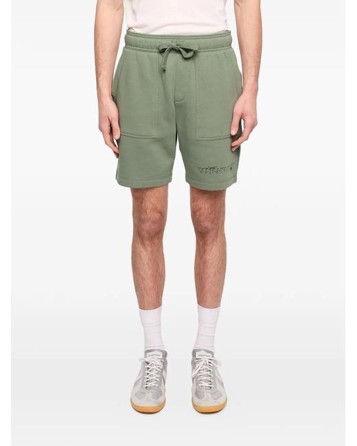 Zadig & Voltaire Green Logo-Print Drawstring Shorts for men