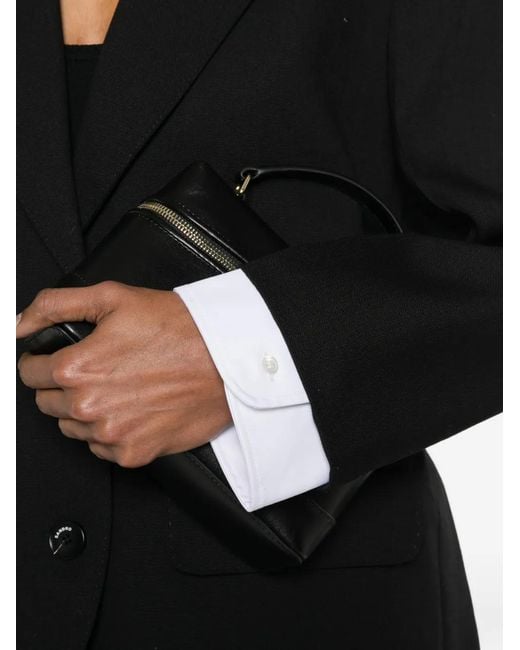Sandro Black Satin-Back Wool Blazer