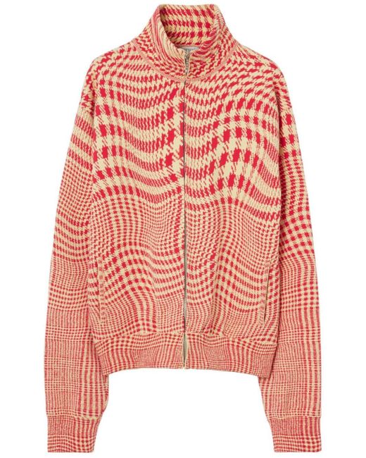 Chaqueta de chandal con motivo pied de poule Burberry de color Rosa Lyst