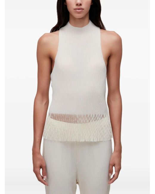 Osklen White Pleated Raglan-Neck Top