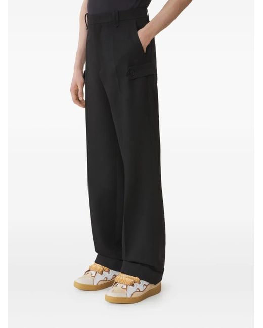 Lanvin Black Button-Details Trousers for men