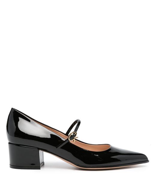Gianvito Rossi 55mm High-shine Mary-jane Pumps in Black | Lyst
