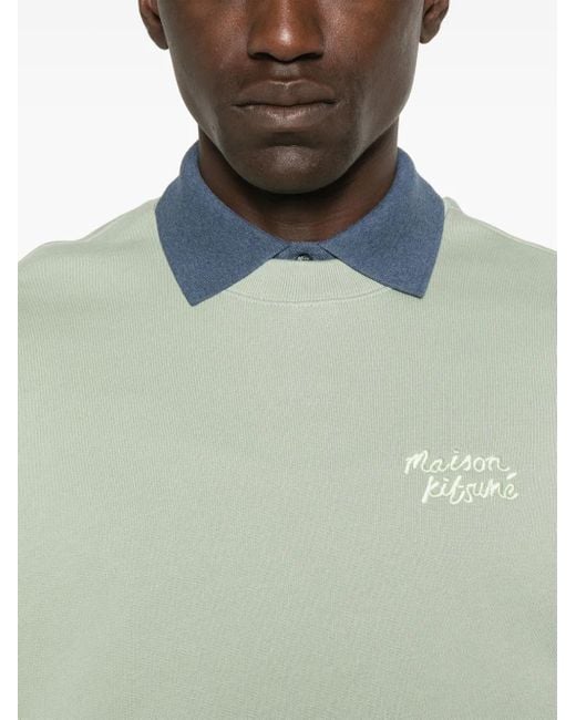 Felpa Handwriting Comfort di Maison Kitsuné in Green da Uomo