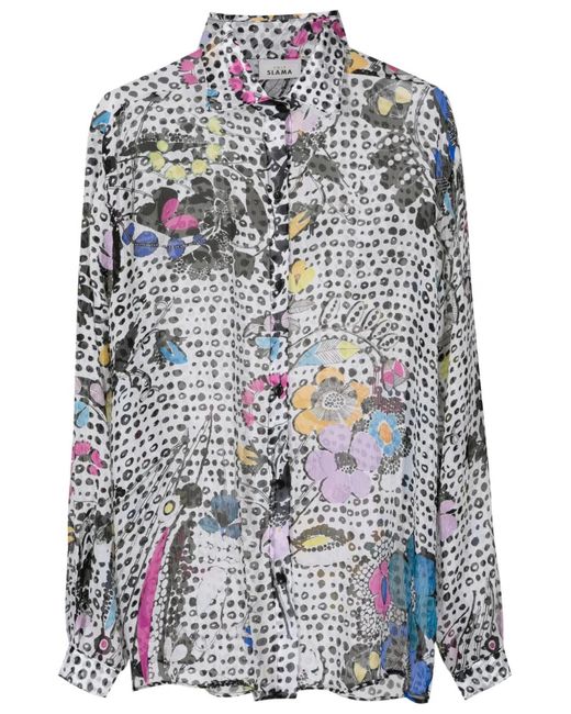 Amir Slama Multicolor Graphic-Print Silk Shirt