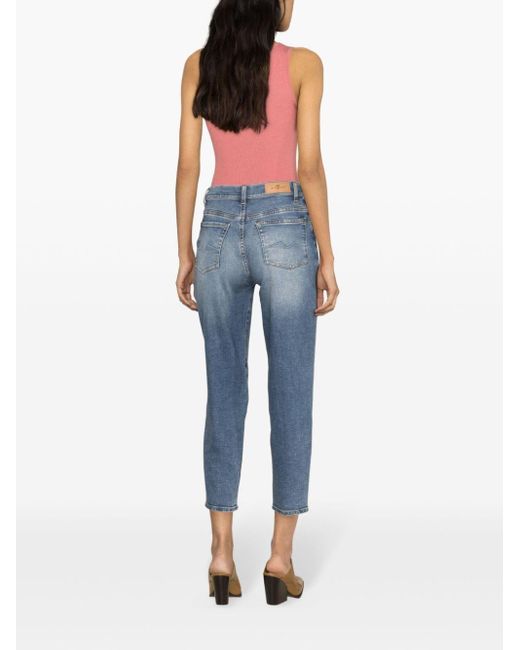 7 For All Mankind Blue Malia Cropped-Jeans