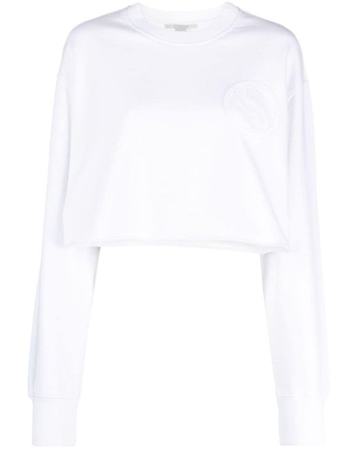 Stella McCartney White S-wave Cropped Sweatshirt