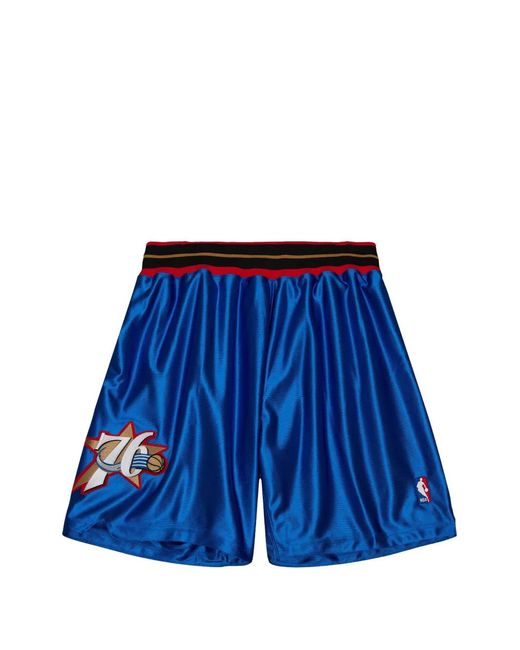 Mitchell & Ness Blue Nba Philadelphia 76Ers 2001-02 Shorts for men