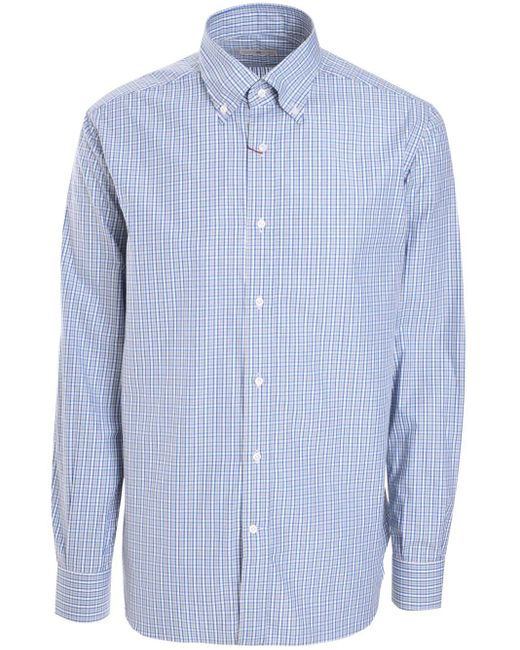 Luciano Barbera Button-Down Overhemd in het Blue voor heren