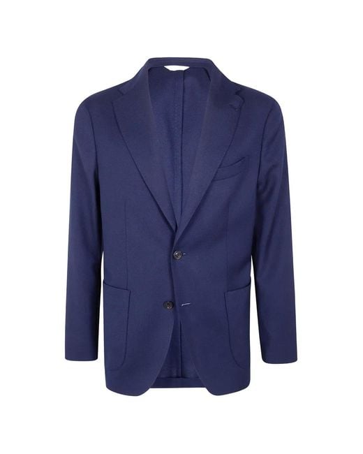 Boglioli Blue Single-Breasted Blazer for men