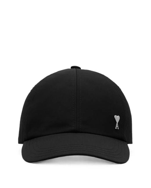 AMI Black Nylon And Cotton Cap With Ami De Coeur Stud