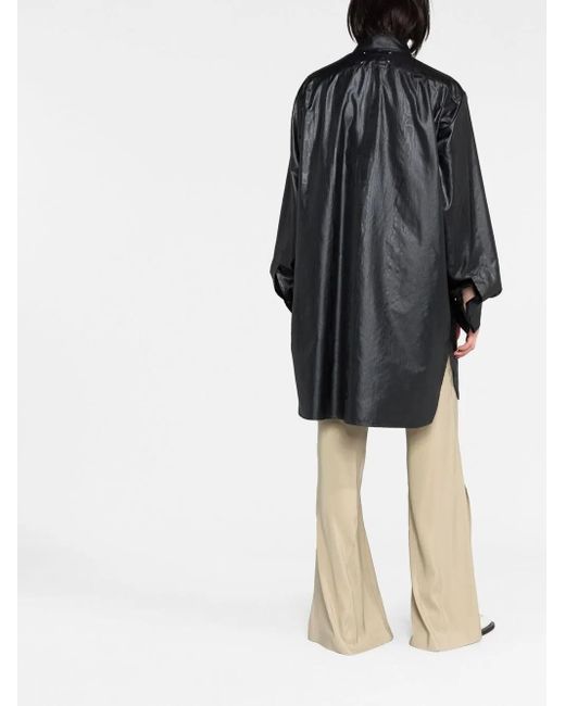 Maison Margiela Black Faux Leather Long Shirt