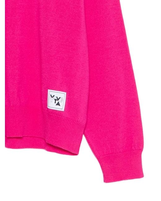 Vivetta Pink Logo-Patch Sweater