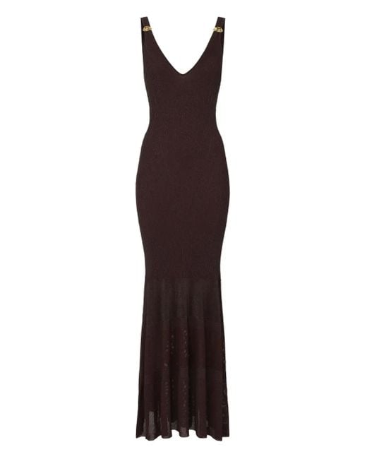 Abito Con Scollo A V di Elisabetta Franchi in Purple