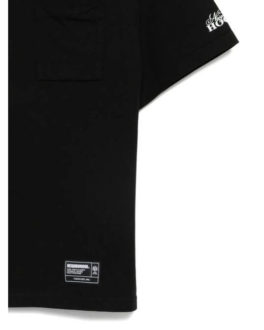 Neighborhood Black Logo-Patch T-Shirt for men