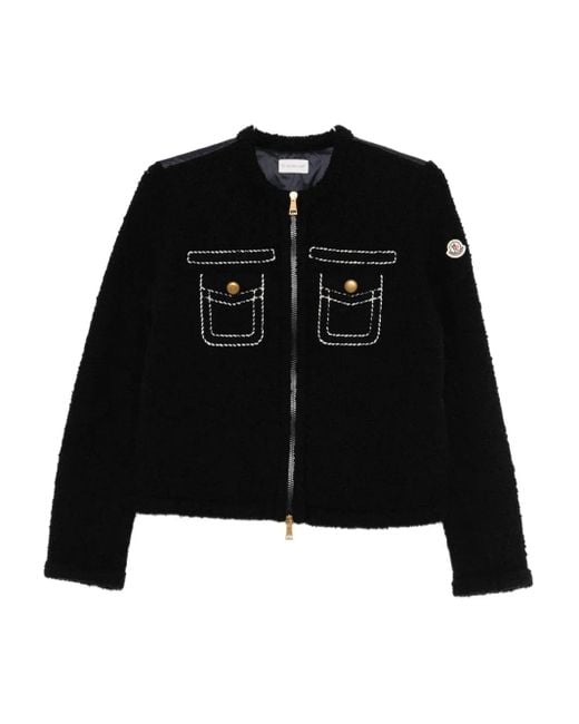 Moncler Gewatteerd Vest Met Vlakken in het Black