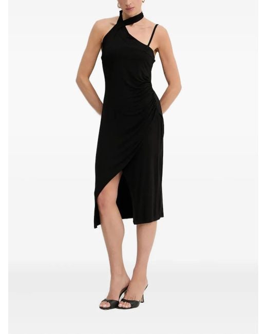 Vestido midi con cuello asimétrico Liu Jo de color Black