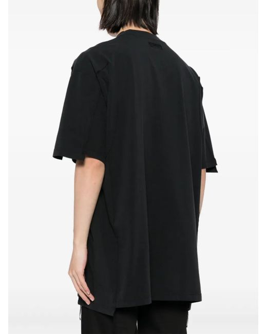 Vetements Black Embroidered Cotton T-Shirt