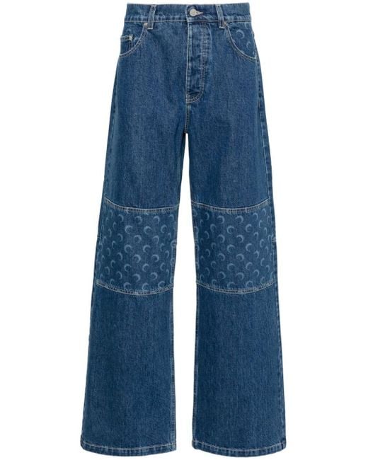 MARINE SERRE Regenerated Wide-Leg-Jeans in Blue für Herren
