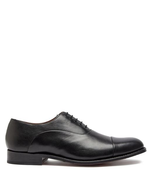 GRENSON Brown Nate Cap-Toe Oxford Shoes for men