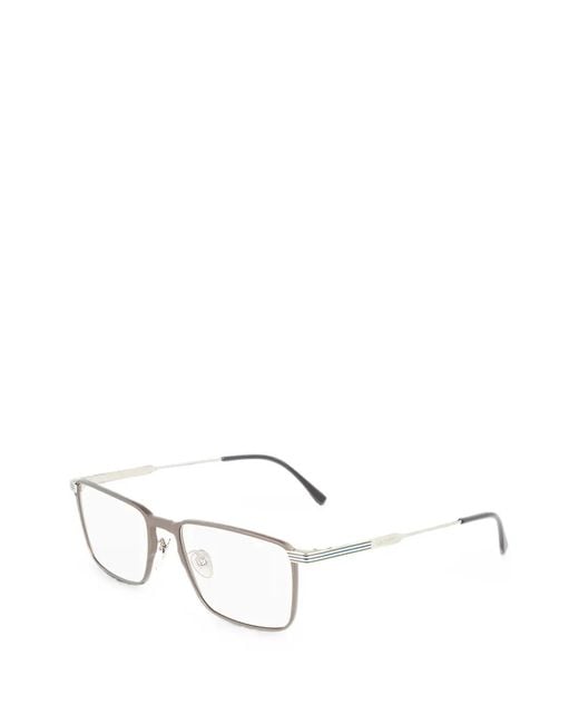 Lacoste White Rectangle-Frame Glasses for men